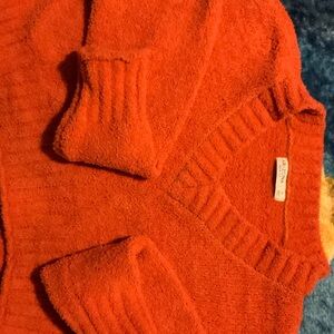 Aritzia Bold Red V-Neck Sweater